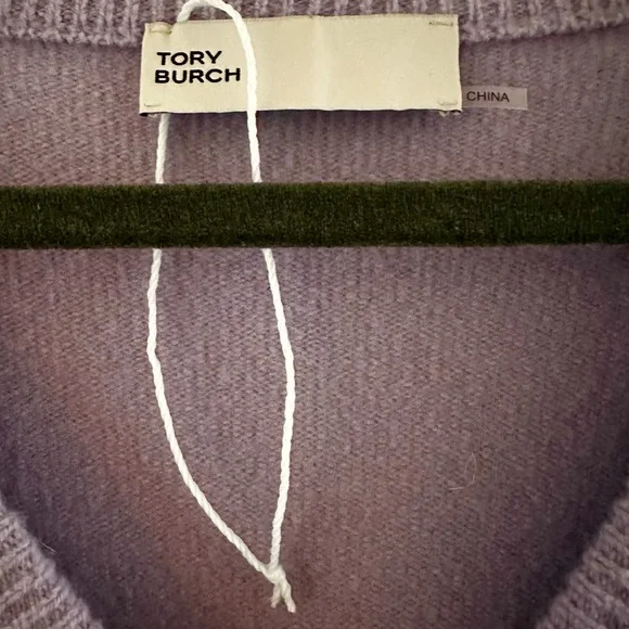 Tory Burch Lavender V-Neck Sweater - Picture 4 of 6